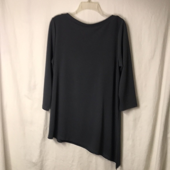 Susan Graver Women’s Tunic Top Gray Size L Asymmetric hem EUC - Picture 7 of 13